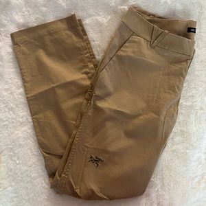 Arc’teryx women’s khaki tan pants size 10 trim fit NEW without tags